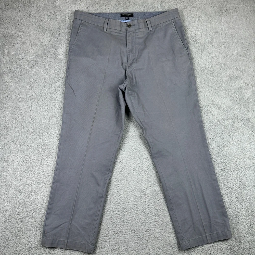 Banana Republic Aiden Chino Pants Mens 38x30 Mercury Grey Preppy Business‎